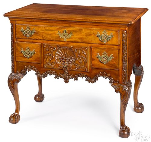 Chippendale style carved mahogany dressing table