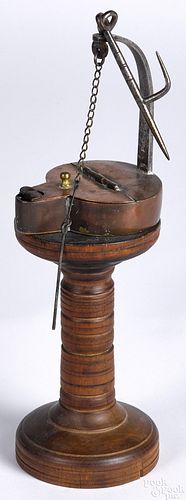 Peter Derr copper and iron fat lamp