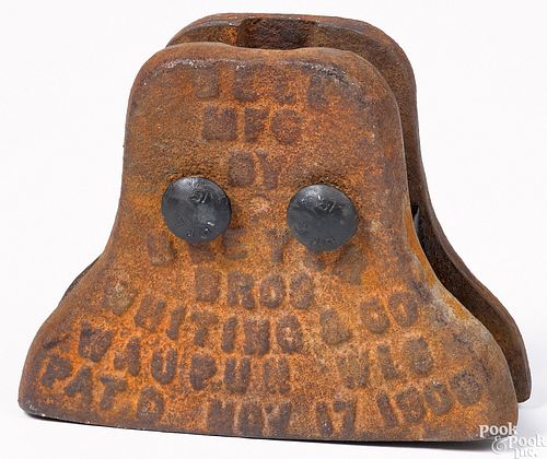 Breyer Bros., cast iron bell-form windmill weight