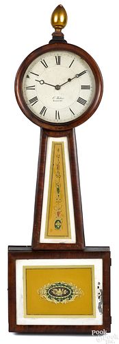 Elnathan Taber Federal mahogany banjo clock