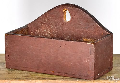 New England painted pine hanging box, ca. 1800
