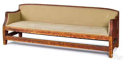 Stained country pine sofa, early 19th c.