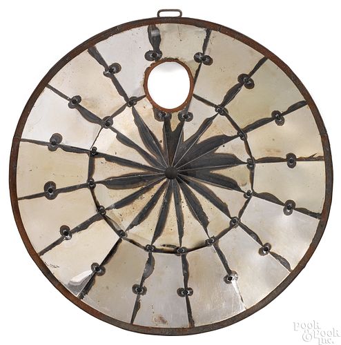 Tin and mica reflector sconce, 19th c.