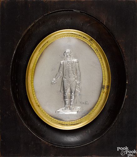 George Washington silver plaque, 19th c.