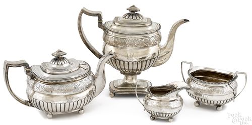 English four-piece silver tea and coffee service