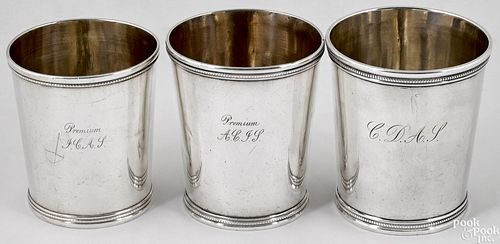 Three St. Louis, Missouri coin silver julep cups