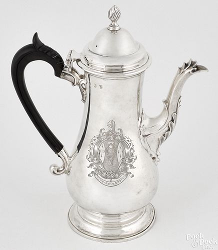 English silver coffee pot, 1765-1766