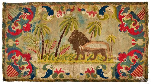 American hooked rug, late 19th c.