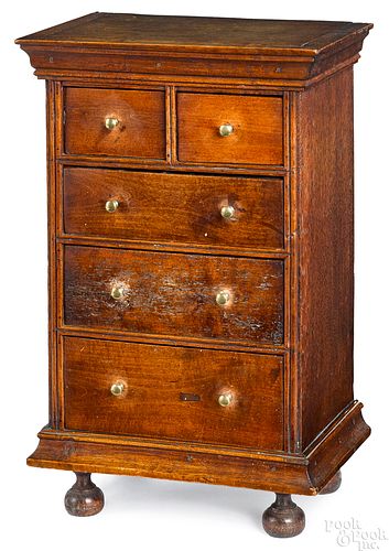 George I oak and fruitwood spice cabinet
