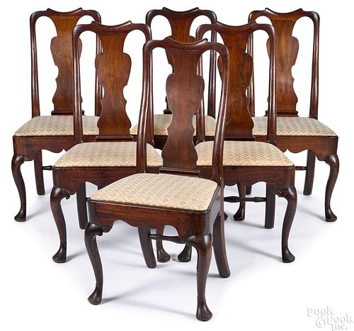 Set of six George II mahogany dining chairs
