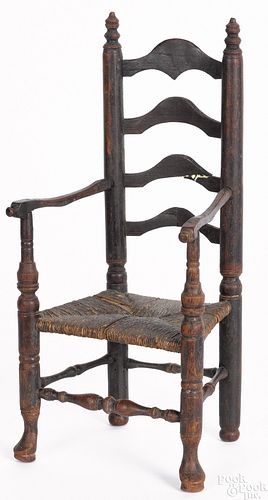 Miniature George II ladderback armchair