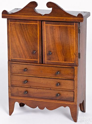 Miniature English mahogany dresser, early 19th c.