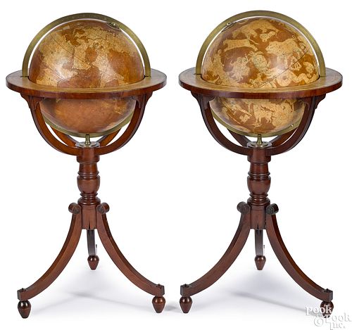 Pair of terrestrial and celestial globes