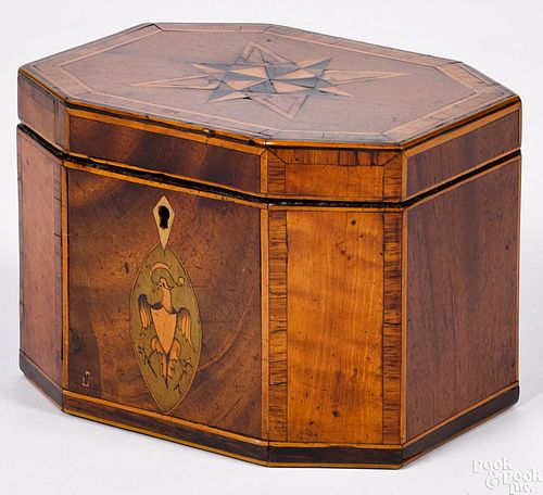 Mahogany tea caddy, ca. 1800