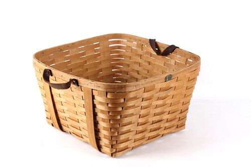 Peterboro Basket Co. Est. 1854 Birch Woven Basket