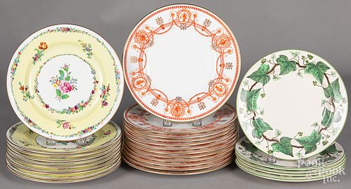 Set of ten Wedgwood floral plates