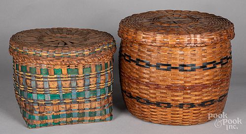 Two New England painted baskets
