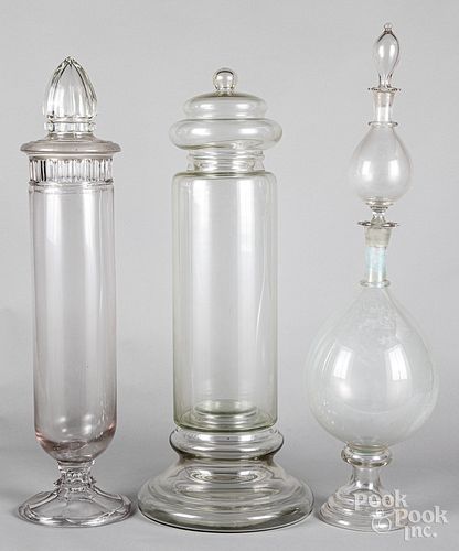 Colorless glass apothecary show globes