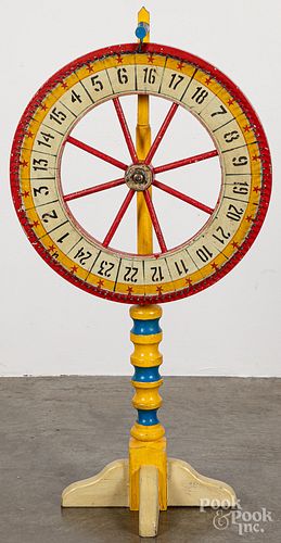 Floor standing gaming wheel, early 20th c.