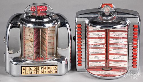 Two diner table top jukeboxes