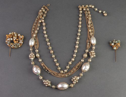 Miriam Haskell Attrib. Faux Pearl Jewelry, 3