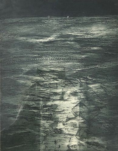 Original etching Francis kourbnetch /Window to the sea
