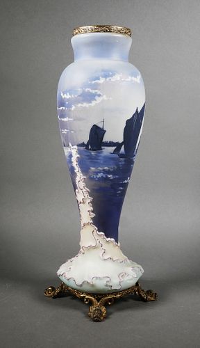 Antique WAVECREST Tall Painted Vase
