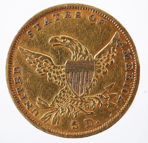 1836 Half Eagle $5 Liberty Gold US Coin 