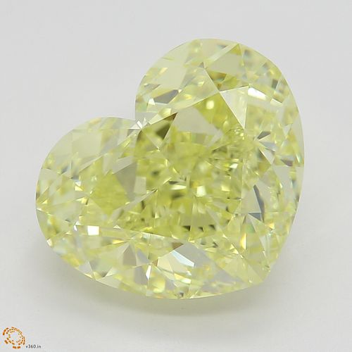 3.86 ct, Intense Yellow/VVS1, Heart cut Diamond 