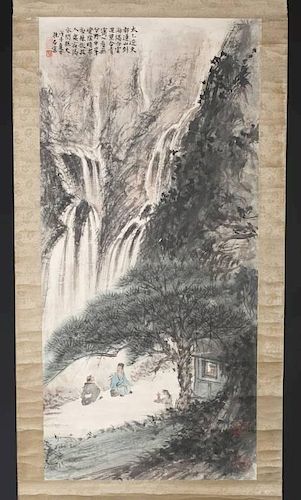 After Fu Baoshi Chinese painting of landscape.