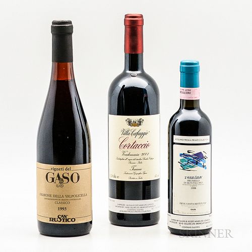 Mixed Italian Wines, 2 bottles 1 demi bottle