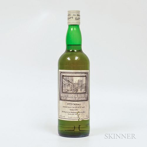 Orkney 1972, 1 70cl bottle Spirits cannot be shipped. Please see http://bit.ly/sk-spirits for more info.