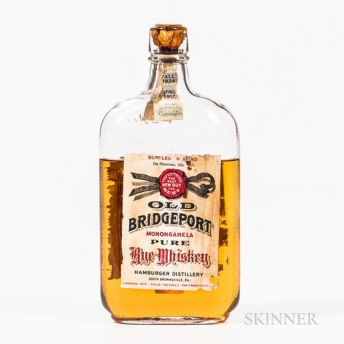Old Bridgeport Rye 7 Years Old 1917, 1 pint bottle Spirits cannot be shipped. Please see http://bit.ly/sk-spirits for more info.
