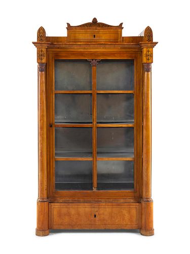 A Biedermeier Walnut Bookcase