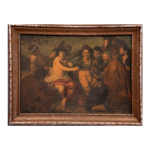 Anónimo. Reproducción de "El Triunfo de Baco" de Diego Velázquez. Impresión sobre rígido. Enmarcado.