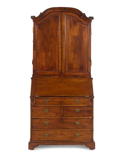 A George II Walnut Secretary Bookcase