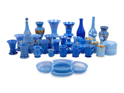 A Collection of English Enameled Glass and Other Glass Articles