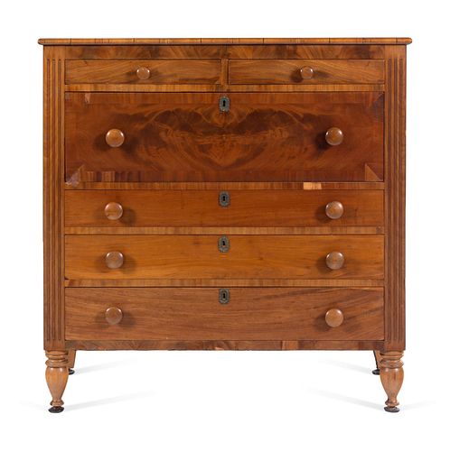 A Classical Mahogany and Maple Butler's Chest