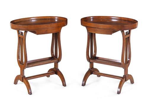 A Pair of Classical Style Cherry Work Tables