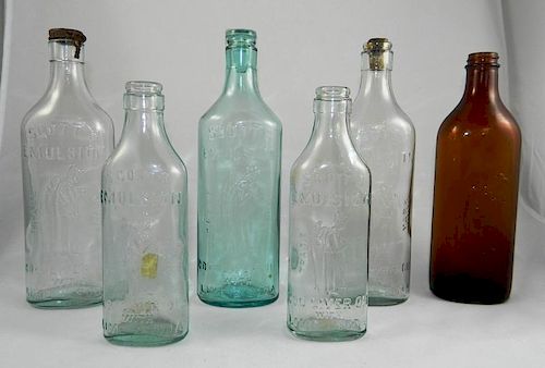 5 Medicine bottles - 'Scott's Emulsion'