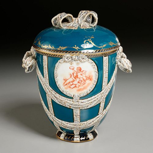 KPM porcelain urn and cover