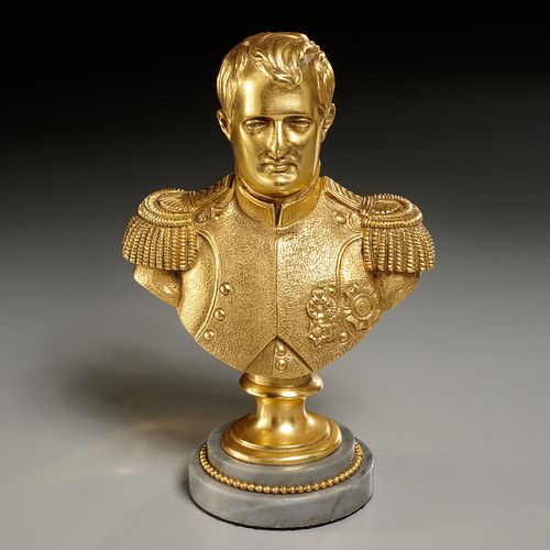 Gilt metal bust of Napoleon Bonaparte
