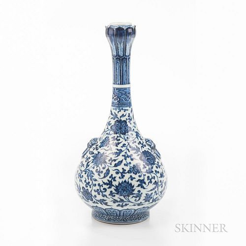 Blue and White Lotus-mouth Bottle Vase