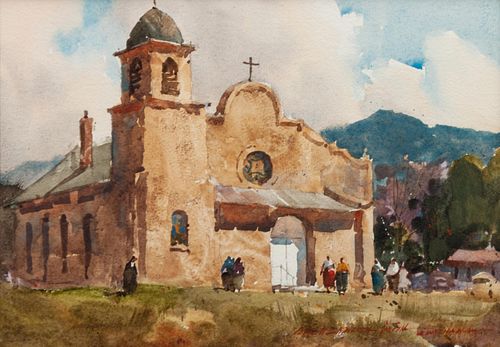 Lowell Ellsworth Smith
(American, 1924-2008)
Church at Lamy, New Mexico, 1984