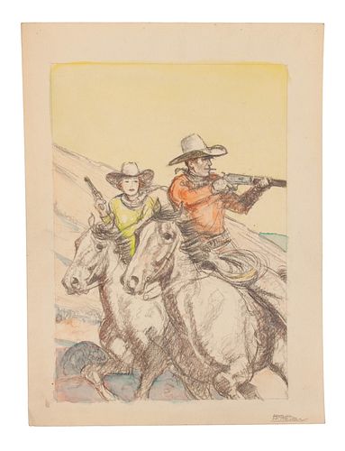 Arthur Roy Mitchell
(American, 1889-1977)
Cowboy and Cowgirl II