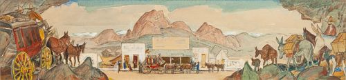 Oscar Berninghaus
(American, 1874-1952)
Mural Sketch for Phoenix Post Office
