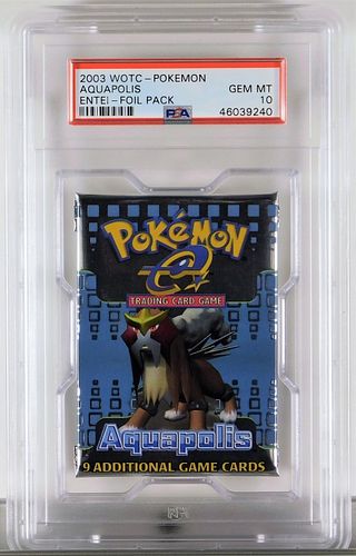 2003 WOTC Pokemon Aquapolis Entei Foil Pack PSA 10
