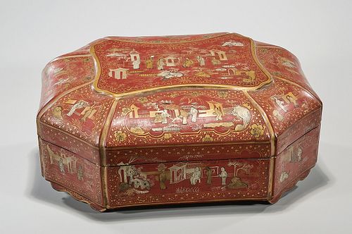 Chinese Red Lacquered Covered Box