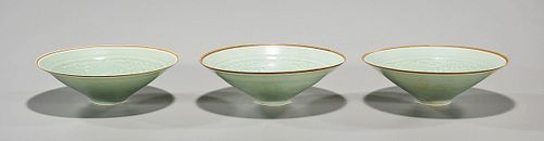 Group of Three Chinese Celadon Glazed Bowls