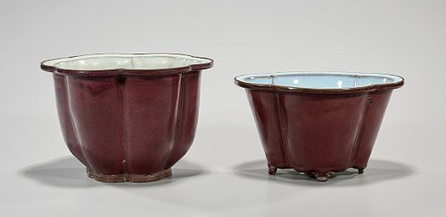 Two Chinese Oxblood Porcelain Planters